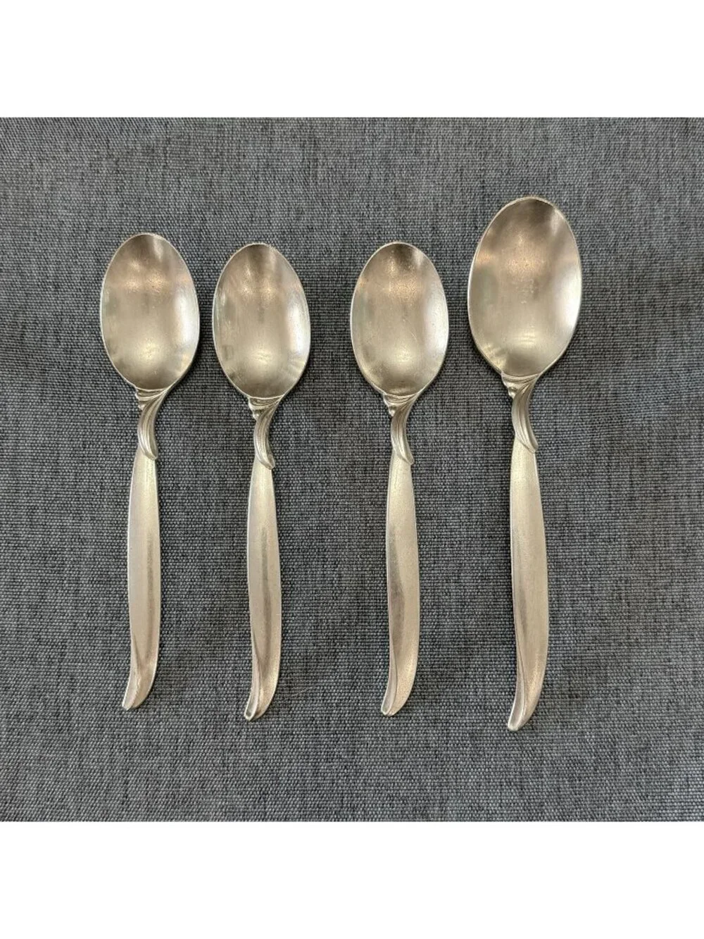 3 Teaspoons 1 Soup International Silver 1847 Rogers Bros FLAIR Silverplate 1956
